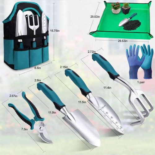 Kynup Garden Tools 7-Piece, Gardening Hand Tools, Gardening Tools Set Cultivators with Rust-Proof,Stainless Steel, Aluminum Alloy Material, Gardening Supplies Set Ideal Gift - Image 4