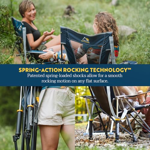 GCI Outdoor Comfort Pro Rocker Collapsible Rocking Chair & Outdoor Camping Chair, Indigo Blue - Image 6