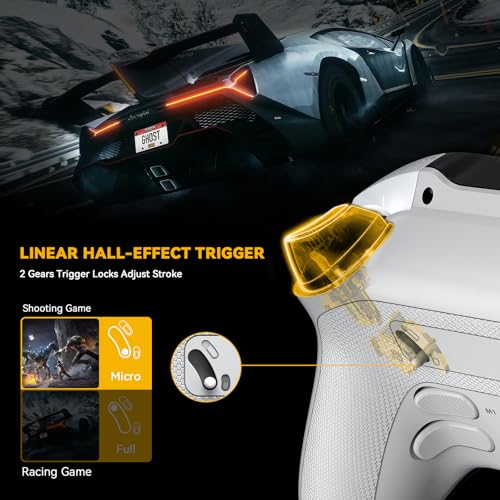 ManbaOne Interactive Screen Wireless Gaming Controller for PC/Switch/Switch 2/iOS/Android,Hall Effect Stick & Trigger,RGB Lighting,Remappable Buttons,1800mAh with Charging Dock (White) - Image 5