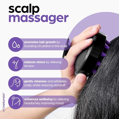 Artnaturals Organic Rosemary Castor Hair Oil + Massager Hair Growth Set Hair Growth Oil 4 ounces with Coconut & Olive Oil for Dry, Damaged & Split End - Image 5