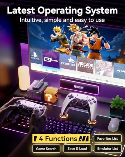 2025 Retro Gaming Console Pro 4K HDMI with 20,000+ Built-in Classic Video Games, Retro Game Stick with 23 Emulators Plug & Play TV Video Gaming Stick with 64GB Memory - Image 6