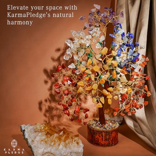 Crystal Tree of Life 7 Chakra Healing Crystals Trees for Home Decor, Office Desk Decor, Boho Decor, Handmade Bonsai Trees for Positive Energy, Money, Good Luck Birthday Gifts for Women, Mom - Image 6