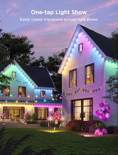 Govee Permanent Outdoor Lights 2, 100ft RGBIC Outdoor Lights with 72 LED Lights, IP67 Waterproof, 100 Scene Modes with 40lm White for Outdoor Decorations, Works with Alexa, Google Assistant, White - Image 6