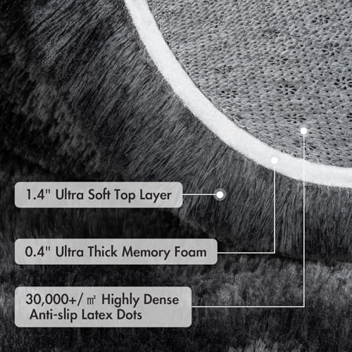 6x9 Ft Large Shag Rugs for Living Room Decor, Tie-Dyed Ultra Soft Fluffy Furry Area Rugs for Bedroom Indoor Floor, Aesthetic Carpet for Kids Home (Dark Grey) - Image 9