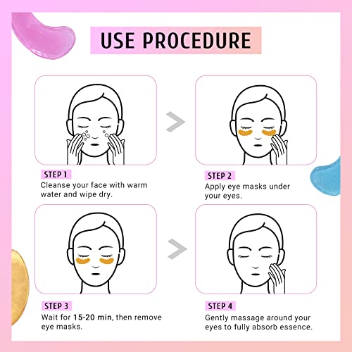 PEAUAMIE Under Eye Patches Gold and Hyaluronic Acid for puffy eyes,Rose Eye Masks for Dark Circles and Puffiness skin care Smooth Wrinkles products 30 Pairs - Image 6