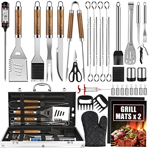 Cifaisi BBQ Grill Accessories Set, 38Pcs Stainless Steel Grill Tools Grilling Accessories with Aluminum Case, Thermometer, Grill Mats for Camping/Backyard Barbecue, Grill Set for Men Women - Image 2