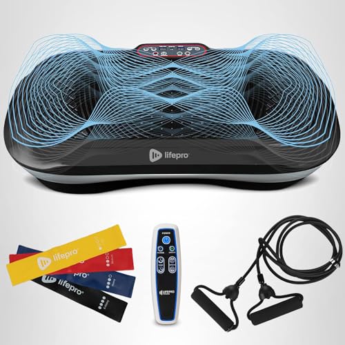 LifePro Vibration Plate Exercise Machine - Whole Body Workout Vibration Fitness Platform w/ Loop Bands - Home Training Equipment for Weight Loss & Toning (Black) - Image 11