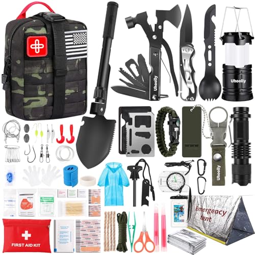 Survival Kit, Gifts for Men Women Teen Boys, 252 pcs Survival Gear and Equipment Mini First Aid Kit for Car Home, Emergency Kit with Molle System for Earthquake, Outdoor Adventure, Car Travel - Image 2