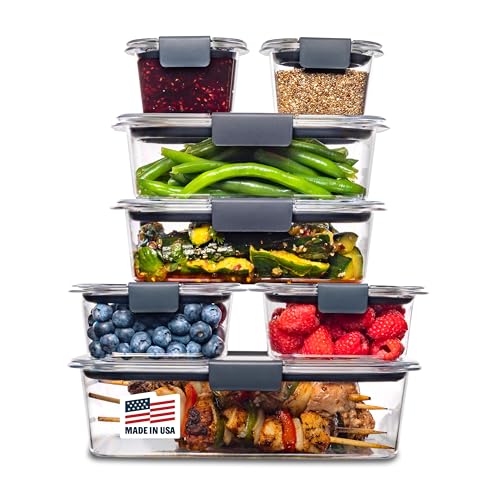 Rubbermaid Brilliance Food Storage Containers, 14 Piece Plastic Containers with Lids, BPA-Free, Leak Proof, Clear - Image 2