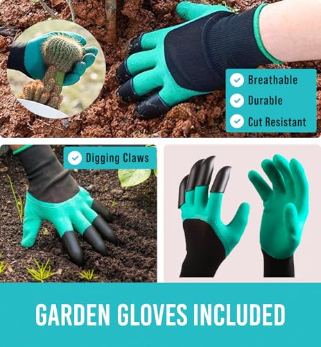 GROWIT Heavy Duty Gardening Tools - 22-Piece Gardening Gifts for Women, Men, Mom, Dad - Durable, Ergonomic Garden Tools Set - Image 5