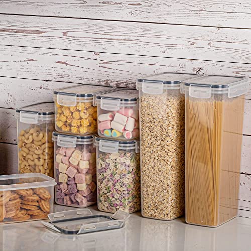 Airtight Food Storage Containers with Lids, Vtopmart 24 pcs Plastic Kitchen and Pantry Organization Canisters for Cereal, Dry Food, Flour and Sugar, BPA Free, Includes 24 Labels,Black - Image 3