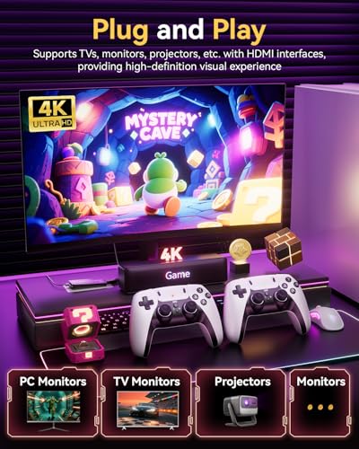 2025 Retro Gaming Console Pro 4K HDMI with 20,000+ Built-in Classic Video Games, Retro Game Stick with 23 Emulators Plug & Play TV Video Gaming Stick with 64GB Memory - Image 5