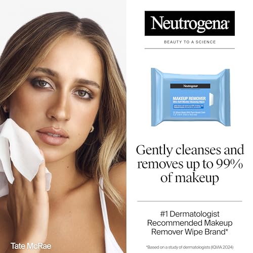 Neutrogena Makeup Remover Wipes Micellar Alcohol-Free Face Towelettes Remove Waterproof Mascara & Oil, Compostable 100% Plant-Based Cloth, Dermatologist & Ophthalmologist Tested, Twin Pack 2 x 25 ct - Image 3