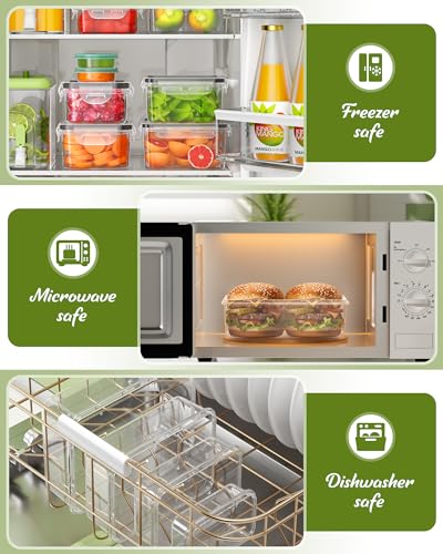 40 Piece Food Storage Containers with Lids(20 Containers & 20 Lids), BPA-Free Plastic Food Containers for Kitchen Storage and Organization, Leak Proof Meal Prep Container, Includes Labels & Pen - Image 7