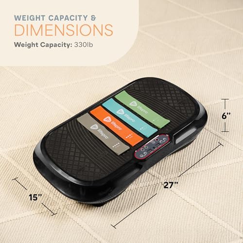 LifePro Vibration Plate Exercise Machine - Whole Body Workout Vibration Fitness Platform w/ Loop Bands - Home Training Equipment for Weight Loss & Toning (Black) - Image 7