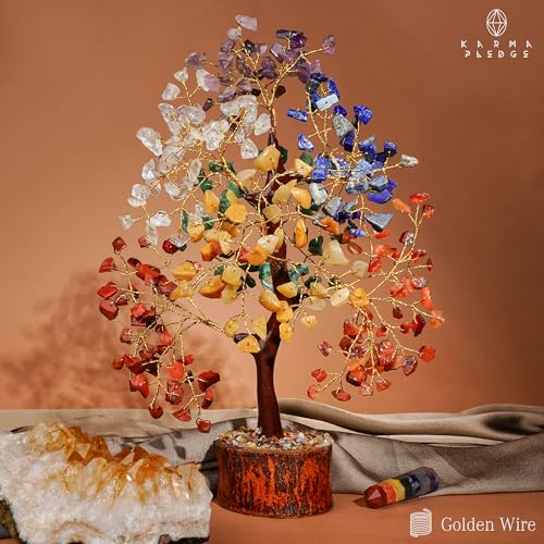 Crystal Tree of Life 7 Chakra Healing Crystals Trees for Home Decor, Office Desk Decor, Boho Decor, Handmade Bonsai Trees for Positive Energy, Money, Good Luck Birthday Gifts for Women, Mom - Image 3