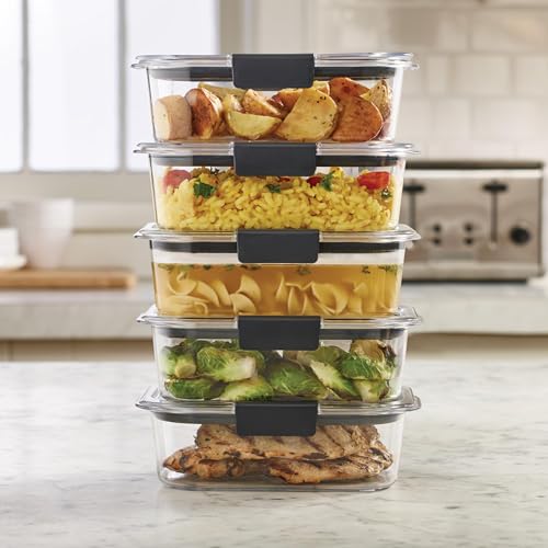Rubbermaid Brilliance Food Storage Containers BPA Free Airtight Lids Ideal for Lunch Meal Prep & Leftovers Set of 5 (3.2 Cup) - Image 3