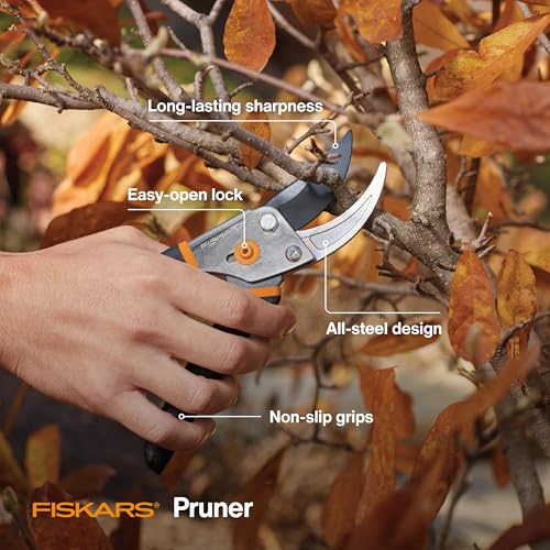 Fiskars Bypass Pruning Shears, 5/8-Inch Cut Capacity Garden Clippers, Gardening Scissors with Sharp, Rust Resistant Steel Blade - Image 5