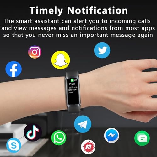 Fitness Tracker with 24/7 Heart Rate Blood Oxygen Sleep Monitor,Activity Tracker with 1.1" AMOLED Touch Color Screen, Multiple Sport Modes Step Counter,IP68 Waterproof for Women Men (Dark Black) - Image 6