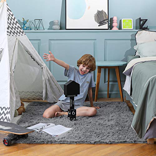 Ophanie Area Rugs for Living Room Bedroom, Upgrade Non-Slip Fluffy Soft Grey Shag Carpet, Indoor Floor Gray 4x6 Fuzzy Shaggy Living Room Plush Rug for Kids Home Dorm Decor Aesthetic - Image 8