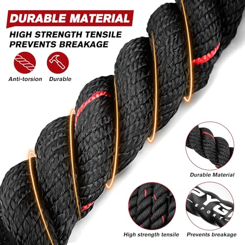 HPYGN Weighted Heavy Skipping/Jump Rope 9.2ft 2.8LB for fitness, Exercise, boxing Gym Training, Home Workout, Improve Strength and Building Muscle, Total Body Workout Equipment for Men - Image 9