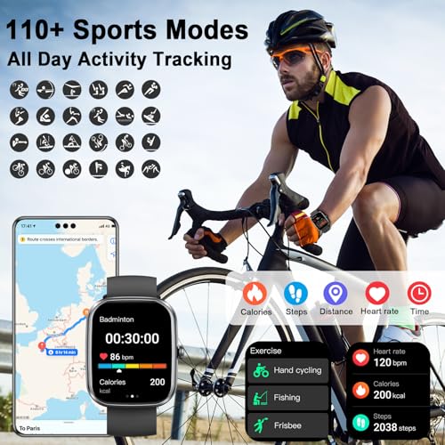 uaue AI Smart Watch with ChatGPT, 1.91" Bluetooth Calling Smartwatch for Men Women, 110+ Fitness Modes Activity Tracker, Sleep/Heart Rate/Calorie Monitor, IP68 Waterproof Step Counter for Android iOS - Image 6