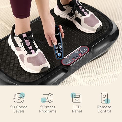LifePro Vibration Plate Exercise Machine - Whole Body Workout Vibration Fitness Platform w/ Loop Bands - Home Training Equipment for Weight Loss & Toning (Black) - Image 6