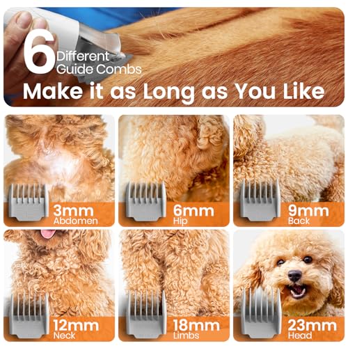 oneisall Dog Grooming Vacuum, Pet Grooming Vacuum with Clipper Nail Grinder, 1.5L Dust Cup Dog deshedding Vacuum Brush with 7 Pet Grooming Tools for Shedding Pet Hair, Home Cleaning(Blue) - Image 7