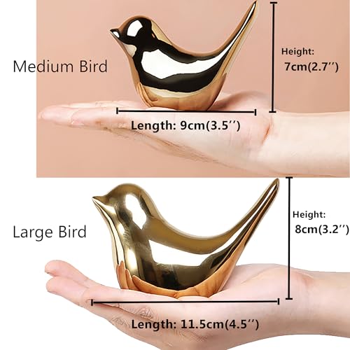 FANTESTICRYAN Small Birds Statues Gold Home Decor Modern Style Figurine Decorative Ornaments for Living Room, Bedroom, Office Desktop, Cabinets - Image 4
