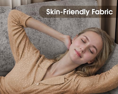 Furmax Sectional Couches for Living Room, U-Shaped Sofa Couch with Linen Fabric, 4 Seat Sofa Set with Double Chaise for Apartment (Fabric, Grey) - Image 4