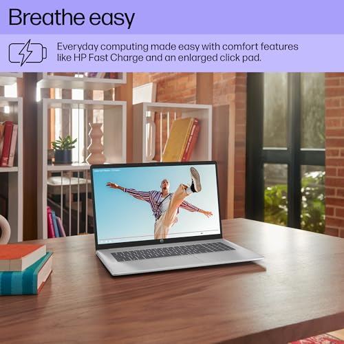 HP 17.3 inch Laptop, HD+ Display, AMD Ryzen 5 7520U, 16 GB RAM, 512 GB SSD, AMD Radeon Graphics, Windows 11 Home, Natural Silver, 17-cp2199nr - Image 7