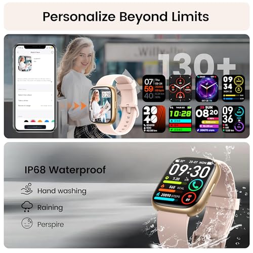Smart Watch with Alexa Built-in, 1.83" HD Touchscreen Fitness Tracker with Bluetooth Calling, Fitness Watch with Heart Rate/Sleep Monitor/120+ Sports, IP68 Waterproof Smartwatch for Android iOS, Pink - Image 7