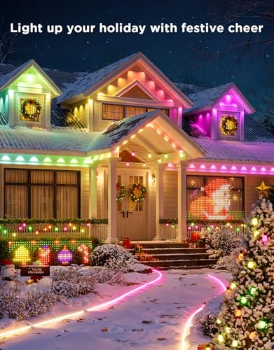 Govee Permanent Outdoor Lights 2, 100ft RGBIC Outdoor Lights with 72 LED Lights, IP67 Waterproof, 100 Scene Modes with 40lm White for Outdoor Decorations, Works with Alexa, Google Assistant, White - Image 3