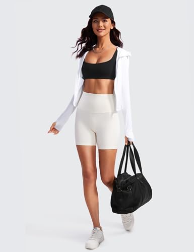 CRZ YOGA Butterluxe Square Neck Sports Bras for Women - Spaghetti Strap Yoga Wireless Low Coverage Padded Cami Crop Top Black Medium - Image 4