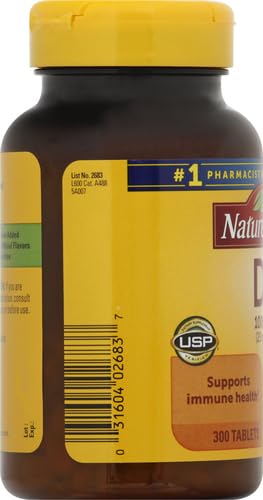 Nature Made Vitamin D3 1000 IU (25 mcg), Vitamin D Supplement for Bone, Teeth, Muscle and Immune Health Support, 300 Tablets, 300 Day Supply - Image 5
