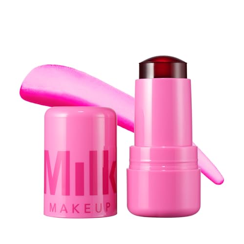 Milk Makeup Cooling Water Jelly Tint – Long-Lasting Sheer Lip + Cheek Stain with Firming Vegan Collagen + Hydrating Aloe – Transfer Proof, Buildable Lip Tint + Blush – Burst (Poppy Pink), 0.17 oz - Image 11
