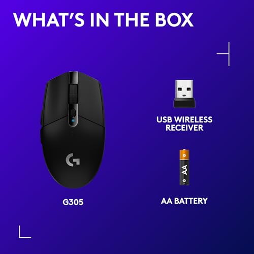 Logitech G305 LIGHTSPEED Wireless Gaming Mouse, Hero 12K Sensor, 12,000 DPI, Lightweight, 6 Programmable Buttons, 250h Battery Life, On-Board Memory, PC/Mac - Black - Image 10