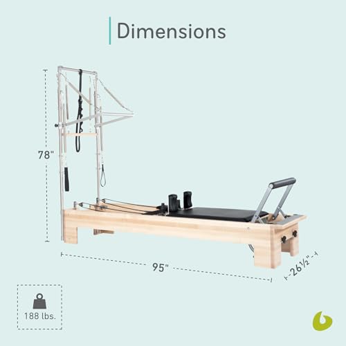 Balanced Body Studio Pilates Reformer with Revo Footbar, Tower, and Mat Conversion, Pilates Exercise Equipment, Workout Equipment for Home or Studio - Image 3