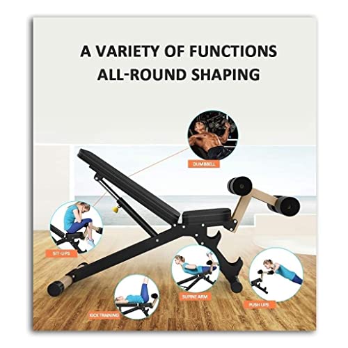 UYCVT Adjustable Weight Bench Multi-Function Dumbbell Bench Sit-Ups Fitness Equipment Bench Press for Weight Lifting Strength Training - Load-Bearing 120Kg - Image 6