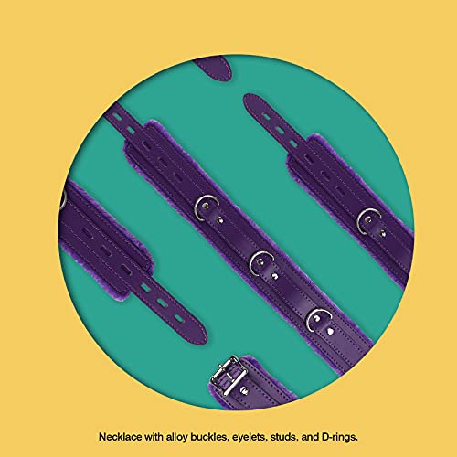 JOYMIN PU Leather Gothic Choker Collar with Long and Durable Detachable Leash Chain Adjustable Collar Necklace, Purple - Image 4