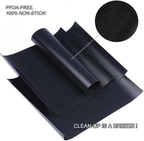 Renook Grill Mat Set of 6-100% Non-Stick Reusable Mats for Gas, Charcoal or Electric Grills - Easy to Clean - 15.75 x 13-Inch, Black - Image 5
