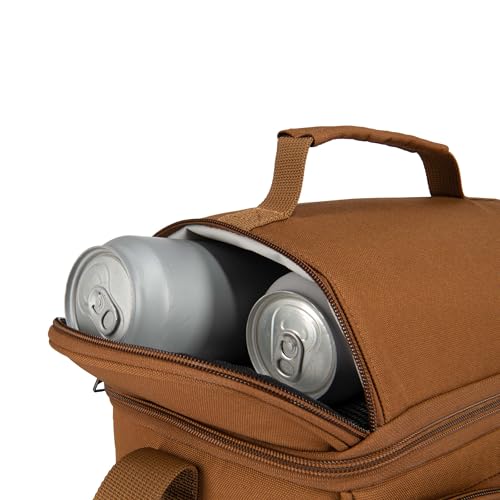Carhartt Camping Cooler, Worksite Lunchbox, Soft Shell Lunch Bag for Construction Sites, Work and Everyday Use, Brown - Image 3
