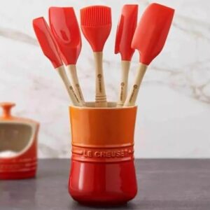 Le Creuset Stoneware Utensil Crock, 1 qt., Cerise