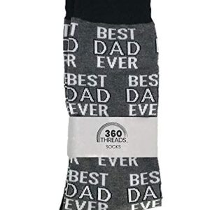 360 Threads Mens Novelty Socks – 2 Pair Set (Best Dad Ever & BBQ Grill)