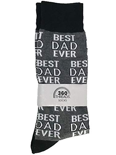 360 Threads Mens Novelty Socks - 2 Pair Set (Best Dad Ever & BBQ Grill)