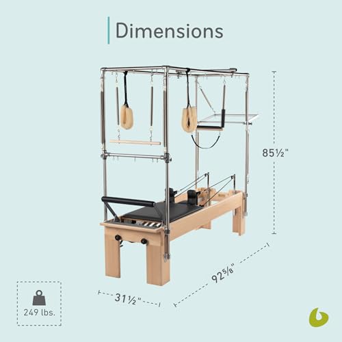 Balanced Body Pilates Reformer with Revo Footbar and Trapeze Combination, Pilates Exercise Equipment, Workout Equipment for Home or Studio - Image 4