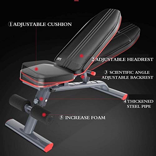 UYCVT Weight Benches Stool with Dumbbells Multifunctional Table for Weight Lifting Sit-Ups Fitness Chair Gym Fitness Equipment Home 6-Speed Fitness Chair - Image 5