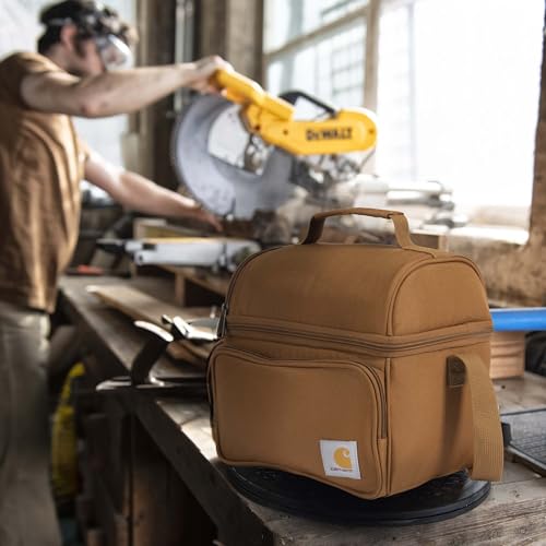 Carhartt Camping Cooler, Worksite Lunchbox, Soft Shell Lunch Bag for Construction Sites, Work and Everyday Use, Brown