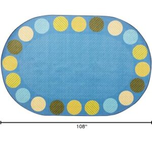Carpets for Kids Pixel Perfect 64806 Calming Colors Open Seating Classroom Rug 6ft x 9ft Oval Light Blue