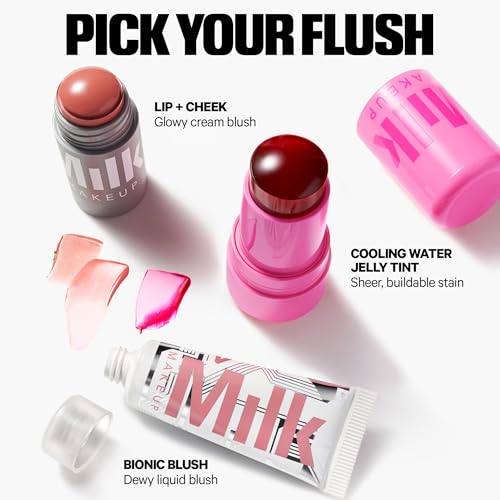 Milk Makeup Cooling Water Jelly Tint – Long-Lasting Sheer Lip + Cheek Stain with Firming Vegan Collagen + Hydrating Aloe – Transfer Proof, Buildable Lip Tint + Blush – Burst (Poppy Pink), 0.17 oz - Image 7